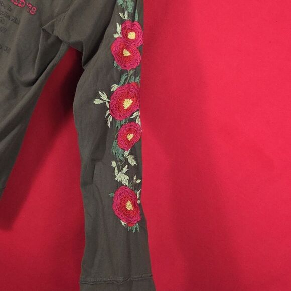 Johnny WAS Y2K Rodeo Embroidered Bell Sleeve Top Brown Womens Size Small Western - Picture 3 of 9